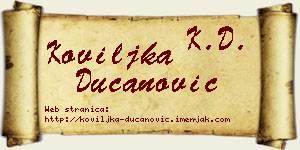 Koviljka Ducanović vizit kartica